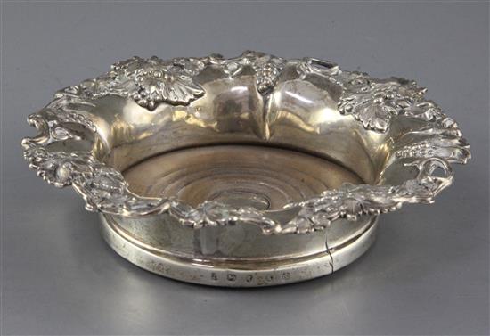 A Victorian silver wine coaster, by Henry Wilkinson & Co, 19.6cm.